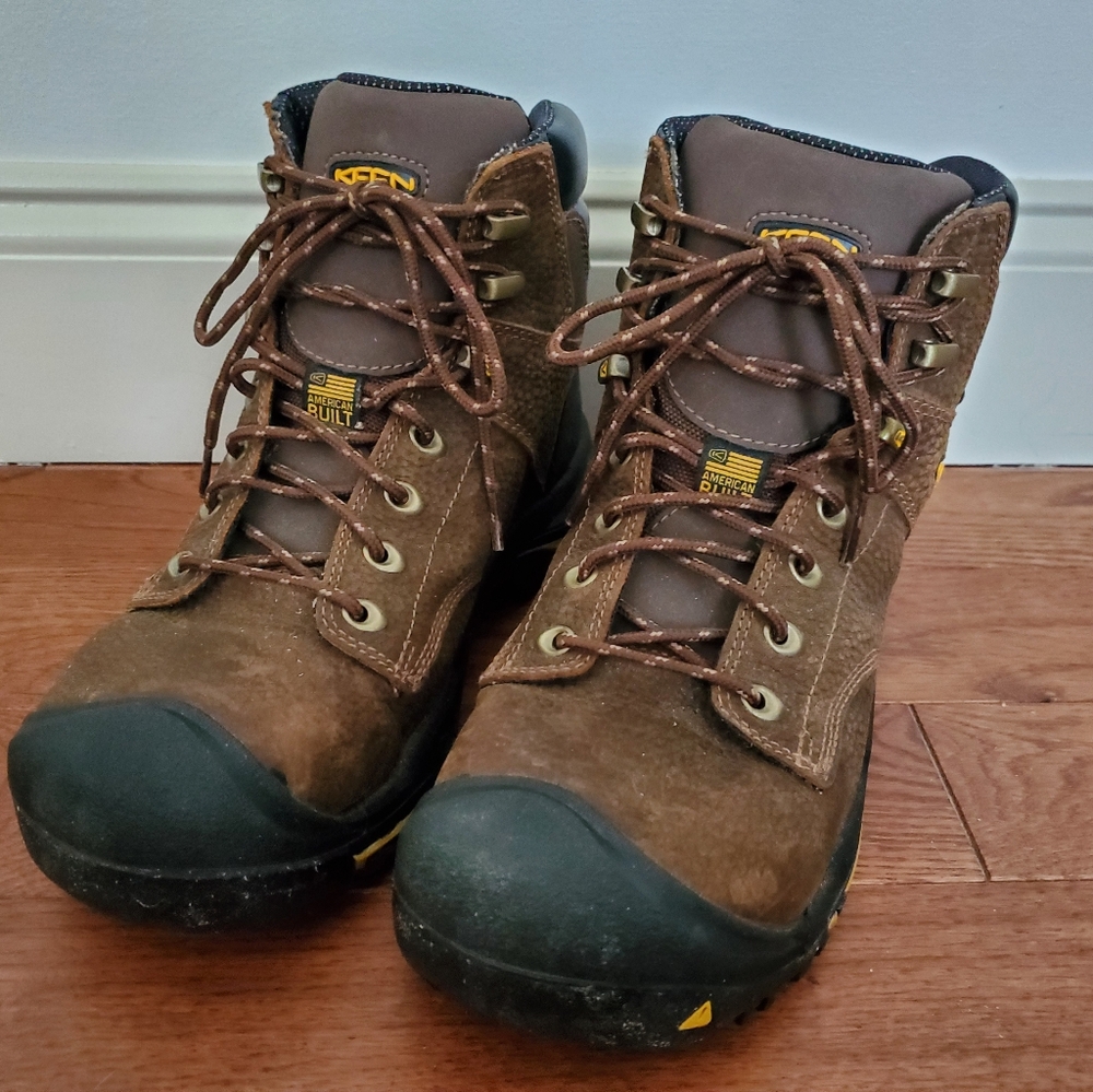 KEEN Utility Mt Vernon Brown Leather Work Boots Men's 10 D
